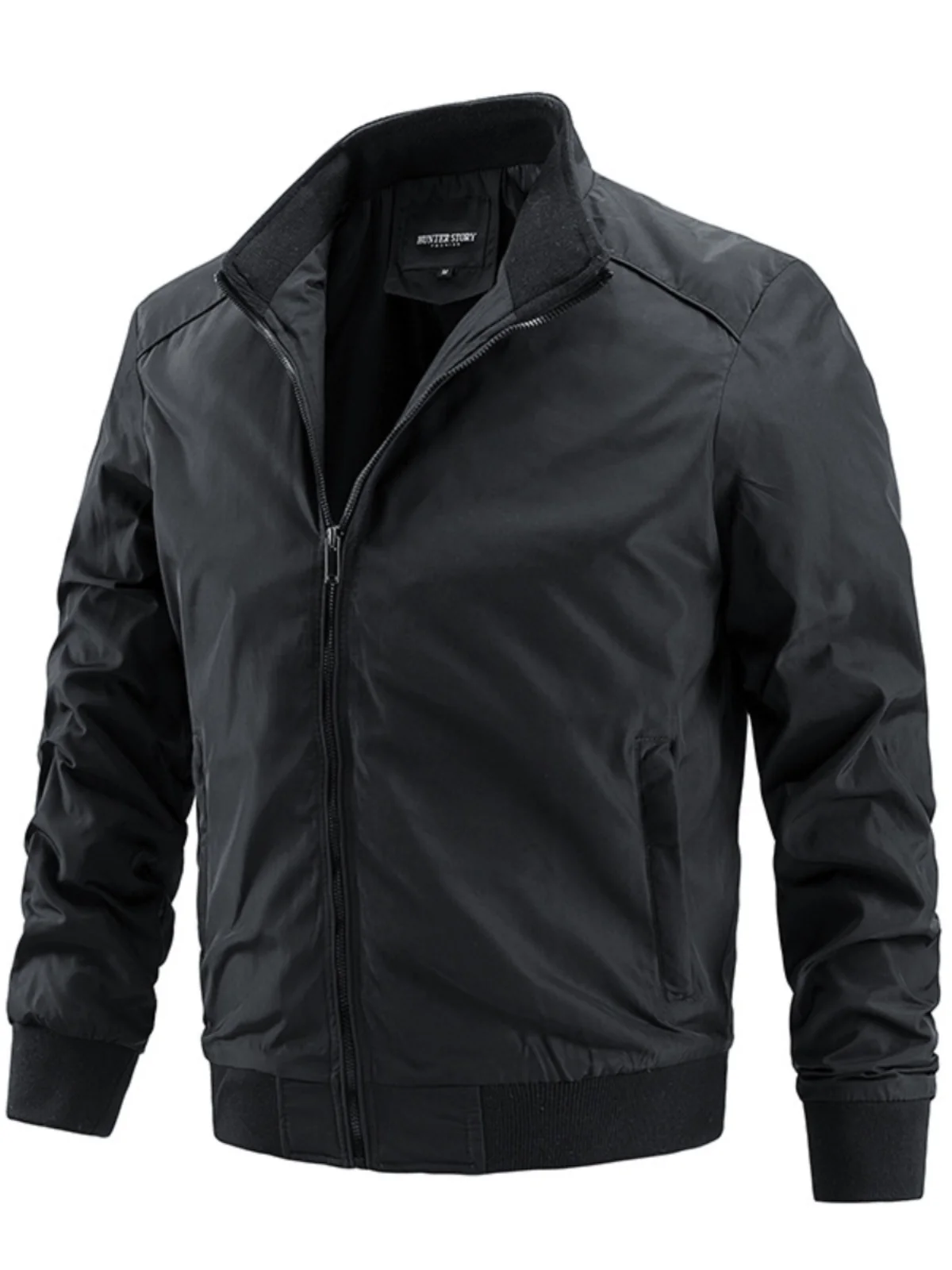 

Тонкое удлиненное пальто с воротником-стойкой, модное городское, весенне-осеннее, молодежное, на молнии, приталенное