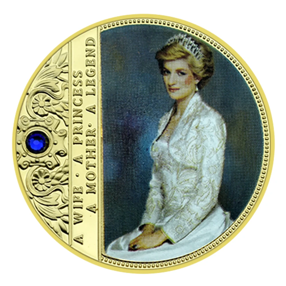 Princess Diana Commemorative Coin Nice Royal Challenge Coin The Last Rose of England Gold/Silver Plated Coin Fans Collection