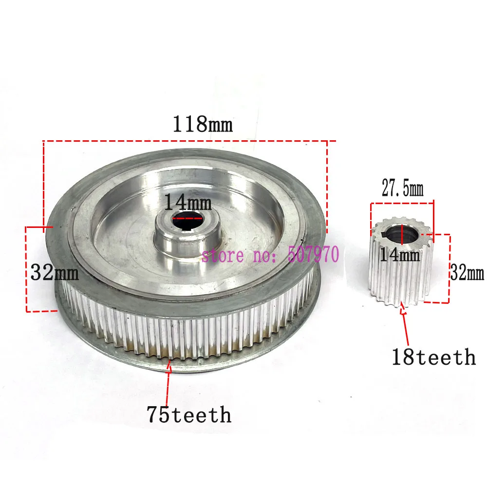 EDM Wire Cut Parts Synchronous Gear Belt 75/18Teeth 5M565*113Teeth*W24mm 1Set for CNC Wire Cutting WEDM Machine