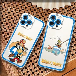 Cartoon A-Asterix And O-Obelix Phone Case for iPhone 12 11 13 14 15 16 Max Pro Plus Transparent Bezel Cover