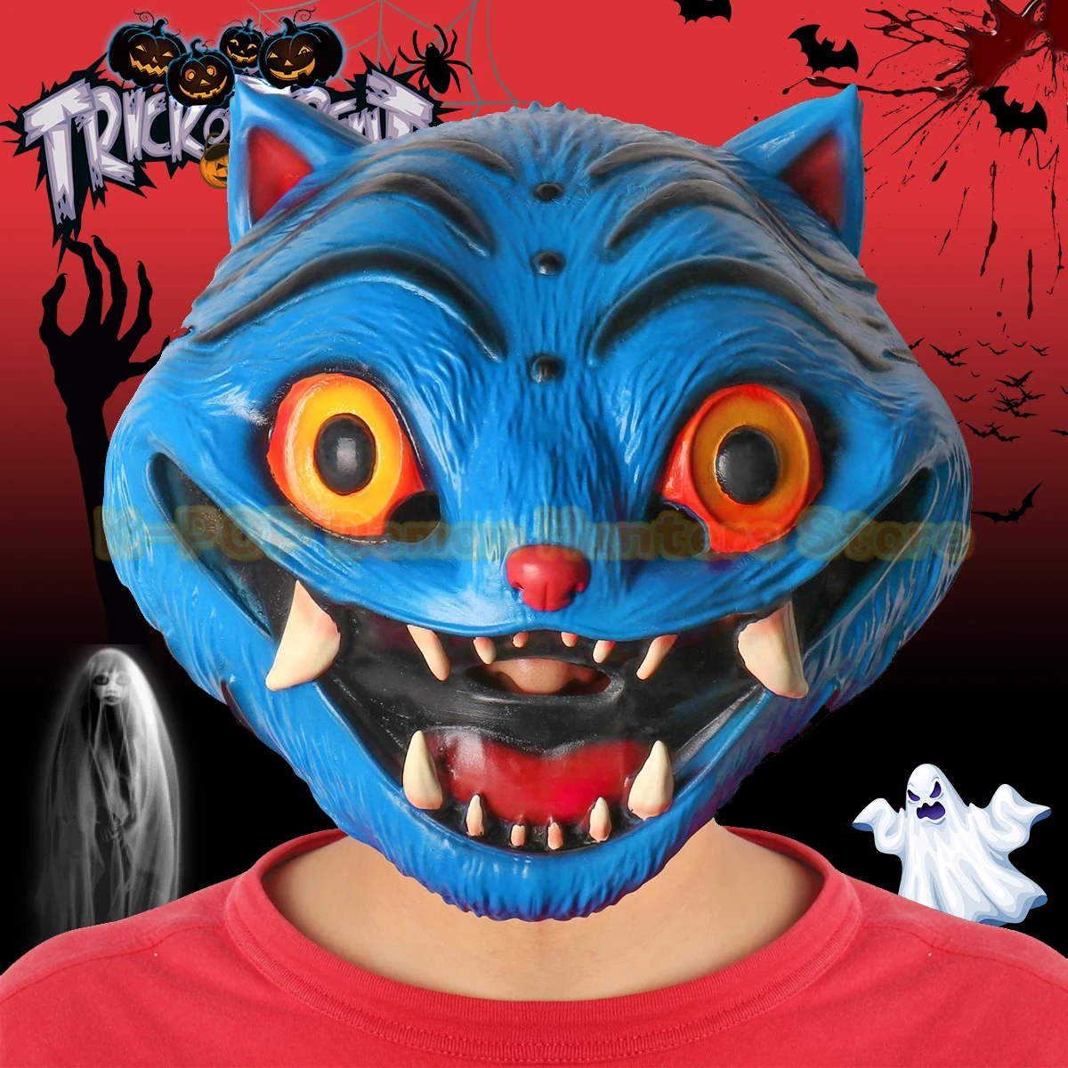 

New Halloween Anime Kpop Derpy Latex Mask Head Covering Surprise Gift Wholesale Festival Terrifying Christmas Carnival Diy Cute