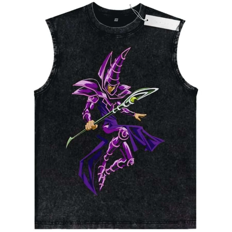 Unisex Black Washed Vintage Tank Top Dragon Ball Super Saiyan God Vegeta Power Silhouette High - Quality Fabric for Fitness view 3