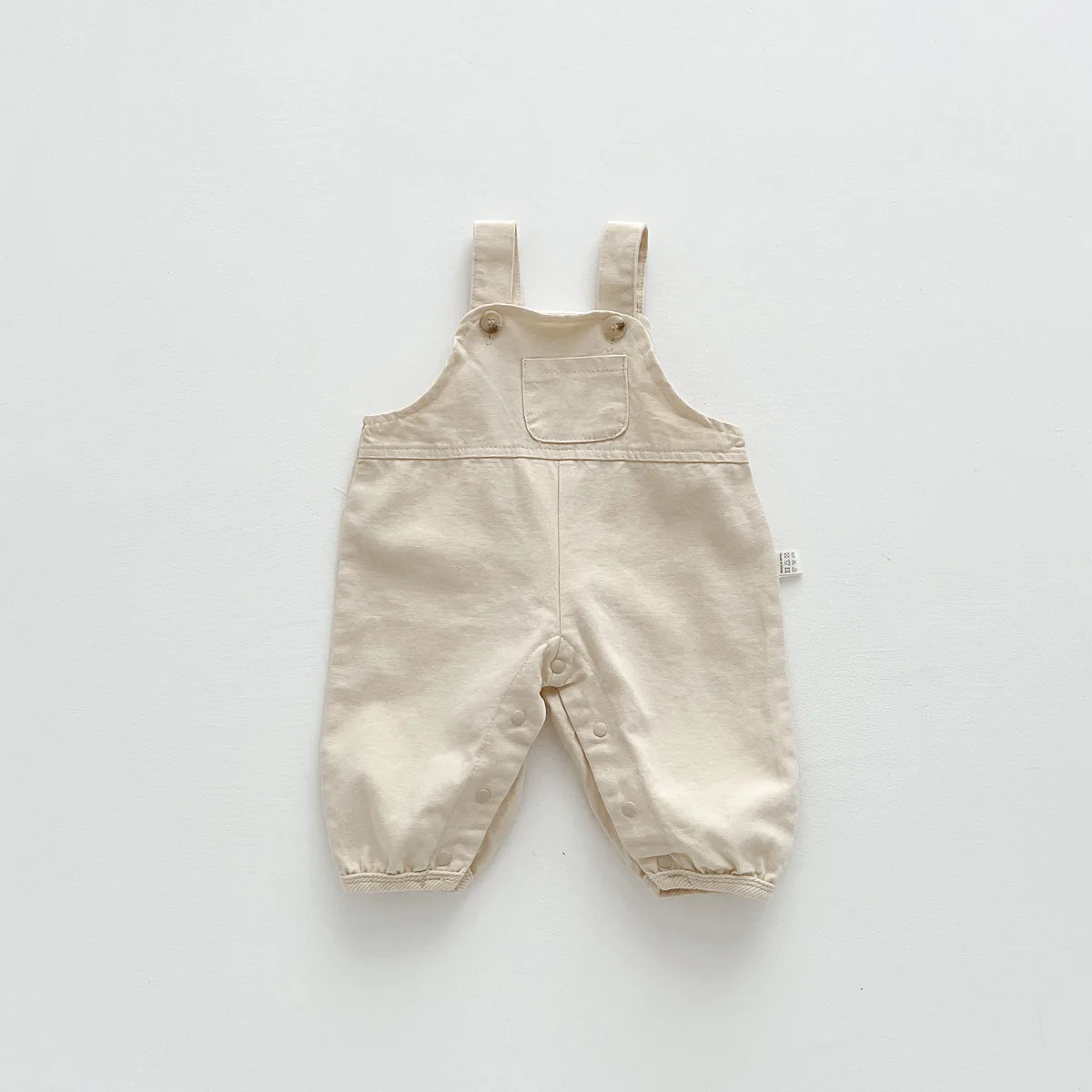 Summer Fashion Boy Girl Baby Ins Solid Pocket Loose Overalls Newborn Simple Casual Suspemder Jumpsuit Children Cotton Thin Pants