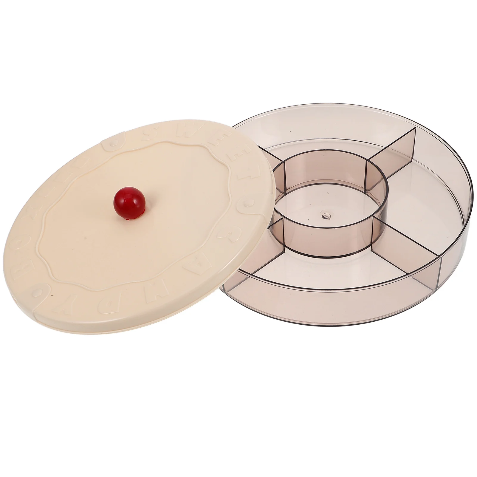 

1pcs Fruit Snack Box Storage Container Multi Compartment Round Tray For Nuts Candies Dry Fruits Appetizer Serving Dish Kitchen