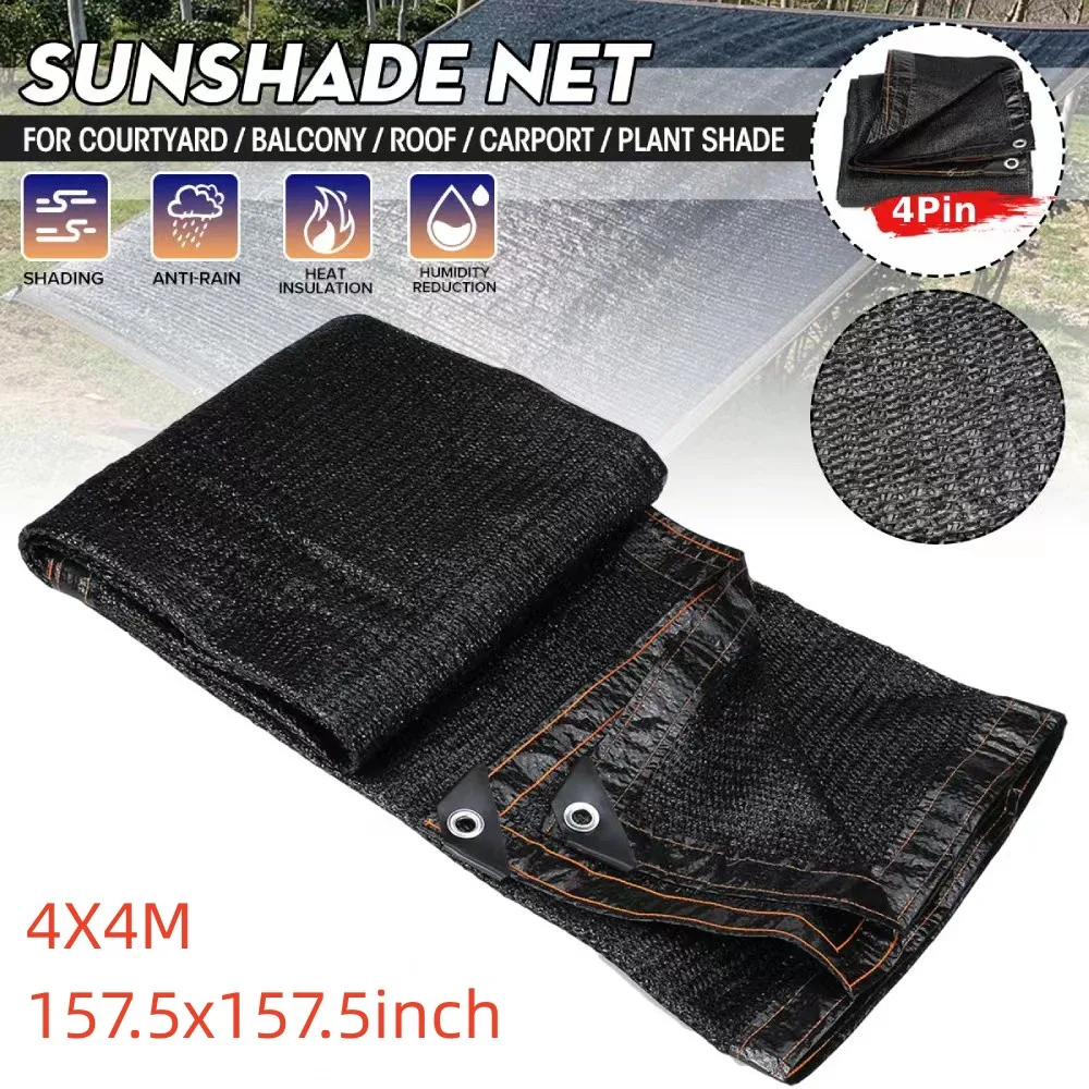4X4M Sun Shade Net Camping Sun Canopy UV Protection Outdoor Garden Terrace Sail Outdoor Sunshade Swimming Pool Sun Awning