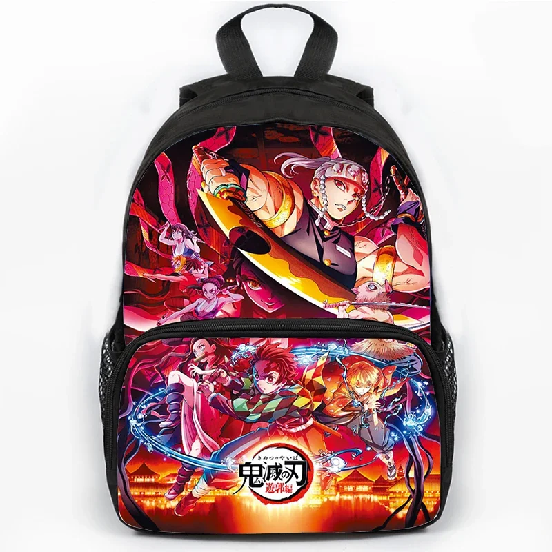 Demon Slayer Shinobu Kocho Print Backpacks Kids School Bags Girls Boys Kimetsu No Yaiba Backpack Anime Manga Bookbag Mochila