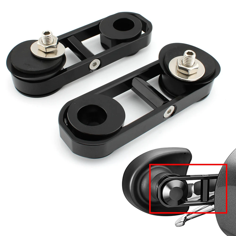 

1Pair Motorbike Black 180° Adjustable Drop Mirror Relocator Mount For Harley Touring Street Glide FLHX 2006-2013