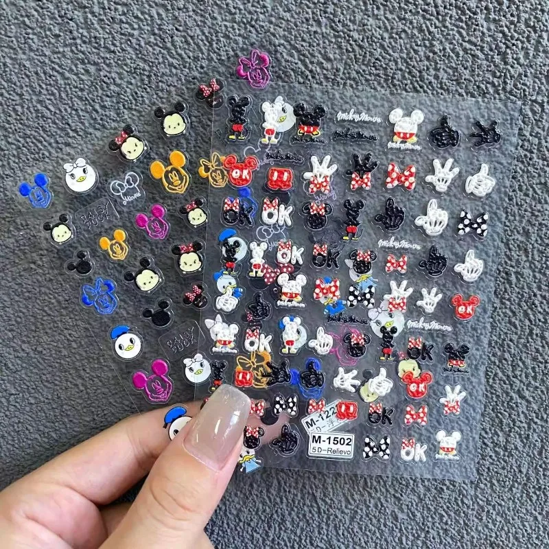Nuevas pegatinas de dibujos animados de Mickey Mouse, impermeables, 3D, para fundas de teléfono, fundas de tabletas, tazas, decoraciones, artículos esenciales para estudiantes, regalos navideños.