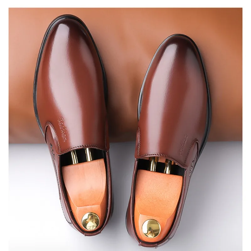 British Big Size 35-50 Men\'s Dress Shoes Spring Autumn New Designer Leather Shoes Men Fashion Black Business Casual Loafers Male
