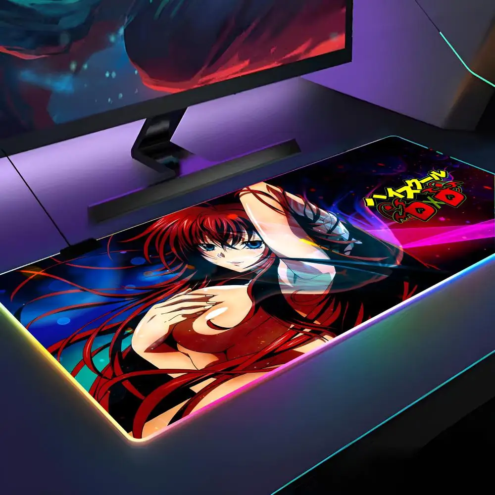 

Rias Gremory High School DxD Mouse Pad RGB Backlit Mouse Pad Laptop Mouse Pad Laptop Gamer Computer Desk Gaming Accessories