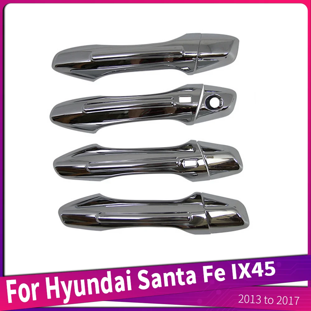 

For Hyundai Santa Fe IX45 2013 2014 2015 2016 2017 ABS Chromed Car Outer Door Handle Trims Cover Frame Sticker