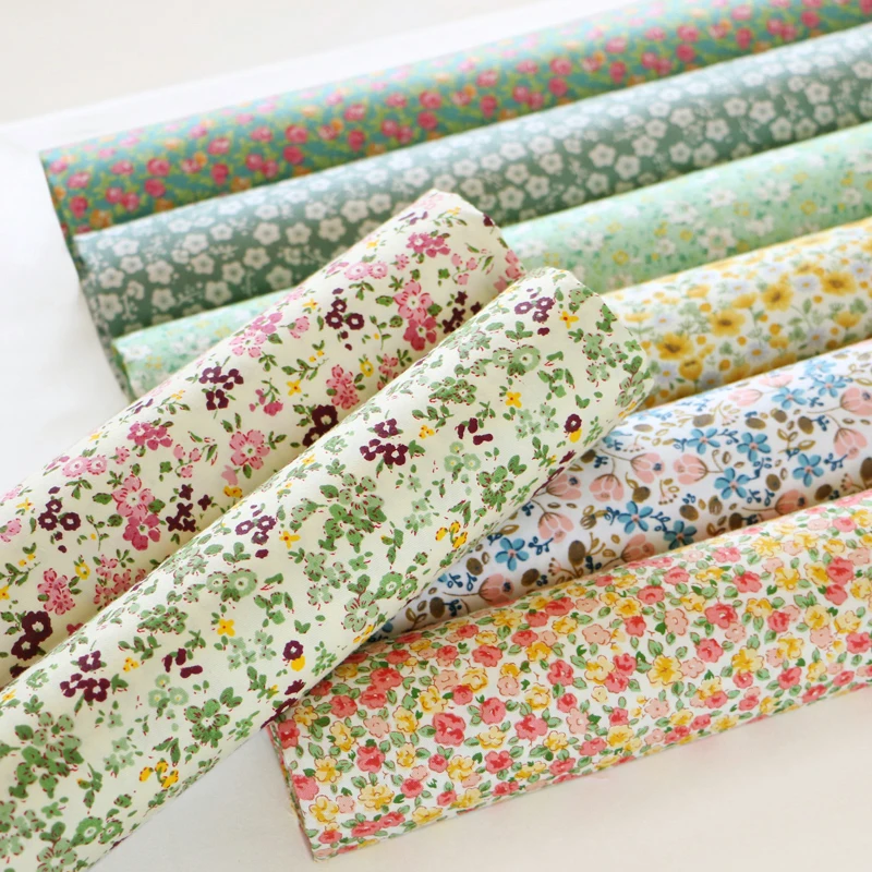 Pastoral Small Floral Printed Cotton Poplin Liberty Fabric Thin Muslin Sewing Accessories By Half Meter sewing