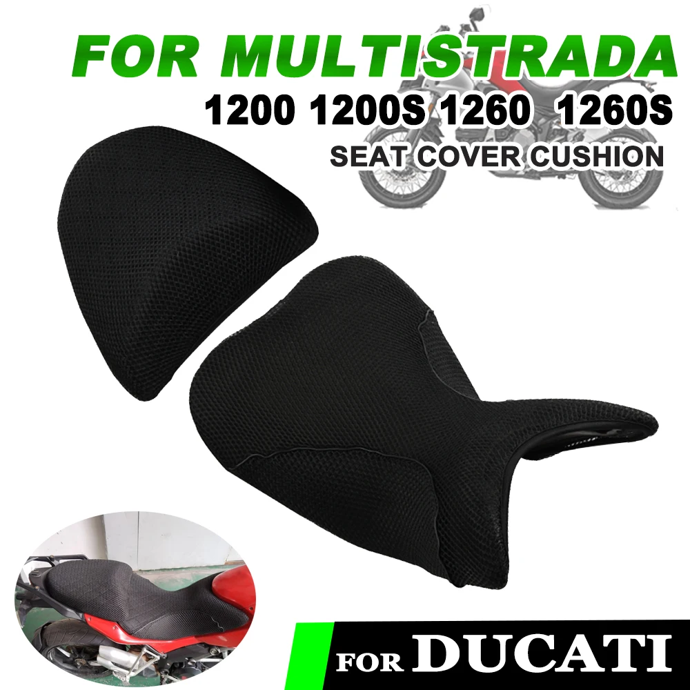 Funda de cojín de asiento para motocicleta, cubierta antideslizante transpirable, tela de malla 3D para DUCATI Multistrada 1200 1200S MTS Pikes Peak