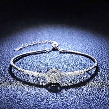 1 carat moissanite diamond bracelet High End fine jewelry gift for girlfriend mother souvenir gift luxury PT950 platinum