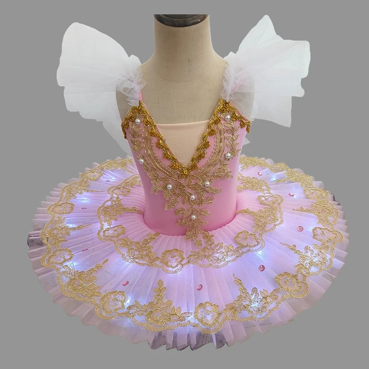 Tutu Ballet Led Light Swan Lake Ballerina Pancake Tutu Girl Women Adult Child Ballet Dress Kids Dance Costumes Tutu Led Ballet