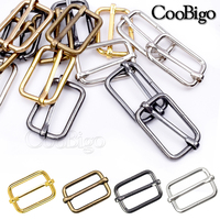 10pcs Metal Triglide Slides Rectangle Adjustable Webbing Slider Strap Pin Buckle for Belt Bags Luggage DIY Craft Accessories