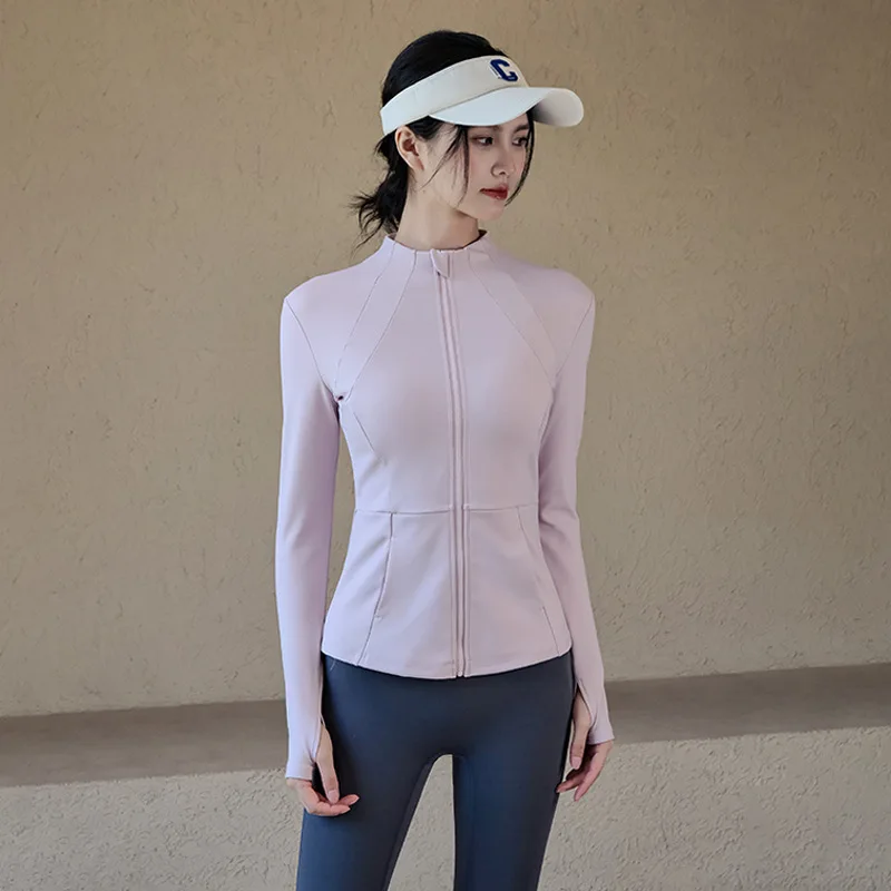 

Женское пальто для йоги, теплый спортивный топ на флисовой подкладке, тонкий спортивный топ с длинными рукавами, осенне-зимняя одежда для бега и фитнеса, Новое поступление