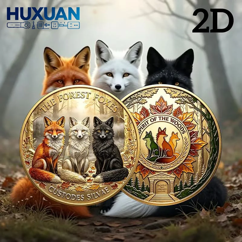 2D Colored Copper Metal Challenge Coins Lovely Animal Print Encouragement Souvenir for Friend Gift Home Display