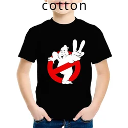 Summer Boys/Girls Cartoon Children Cotton Tshirt Fun Ghostbusters Games Printed Short Sleeve Kids T-shirt Cute Baby Tees