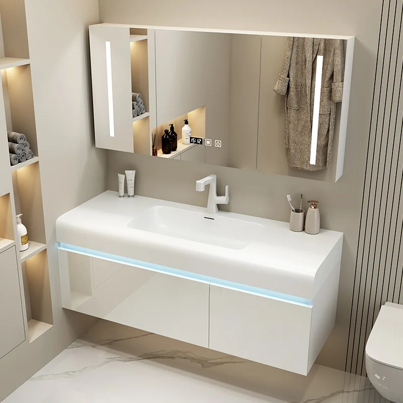 

Modern Luxury Bathroom Cabinets Simple Light Mirrors Storage Bathroom Cabinets Mirrors Vanity Gabinete Para Banheiro Furniture