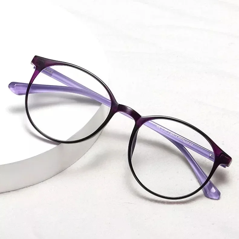 Ultralight Anti Blue Light Reading Glasses Women Fashion Elegant Purple Round Presbyopia Glasses Anti-fatigue Glasses Magnifier