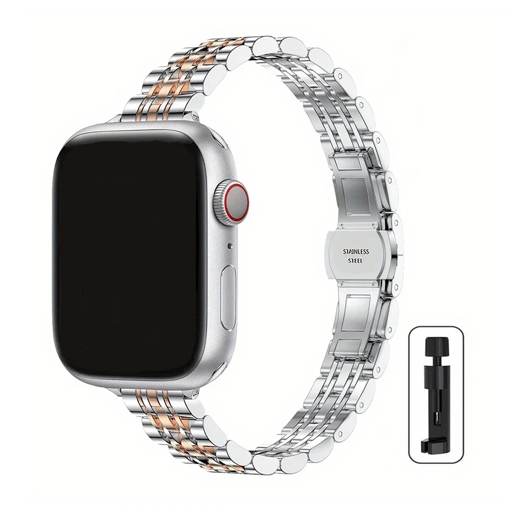 Roestvrij stalen band voor Apple Watch Ultra 2 Band 49 mm 42 mm 46 mm Metalen armband iWatch-serie 10 9 8 7 6 SE 5 4 3 Dames 45 41 mm