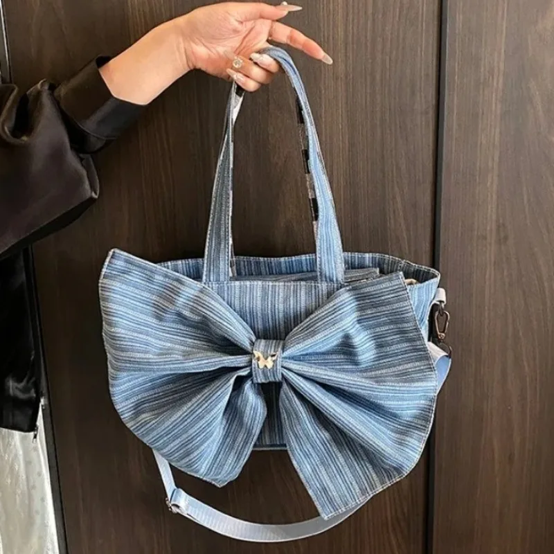 

Large Bow Shoulder Bag Stripe Tote Bolsos De Mujer Commute Sac Femme Crossbody Shoulder Bags for Woman Versatile Bolso