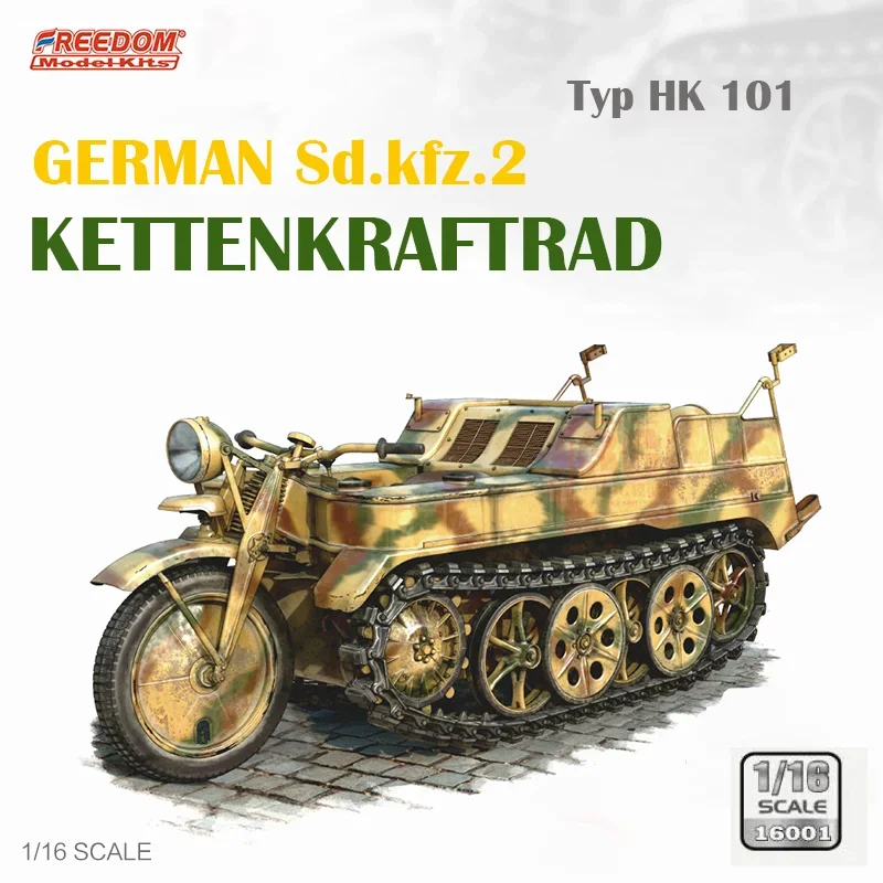 

Freedom F16001 assembled model kit 1/16 standard version of German semi-tracked motorcycle