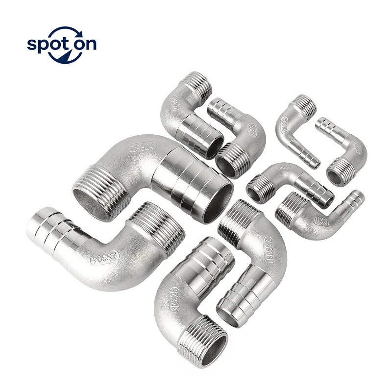 304 Stainless Steel Pipe Fitting 8/10/12/16/20/25/32mm Hose Barb Tail 1/8