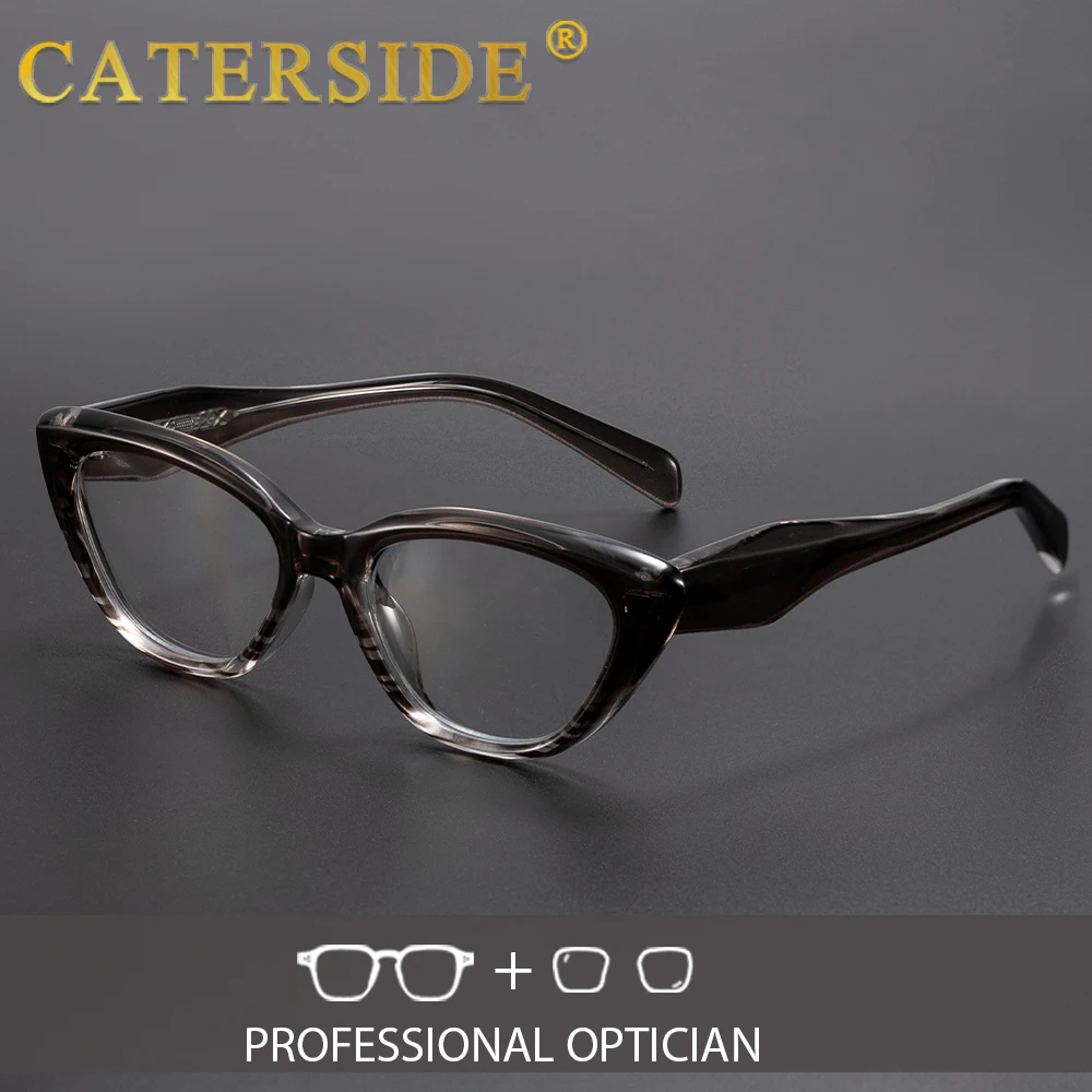 CATERSIDE Punk إطارات النظارات البصرية النسائية على شكل معبد الموضة نصائح تصميم النظارات رجل نظارات طبية مخصصة #1