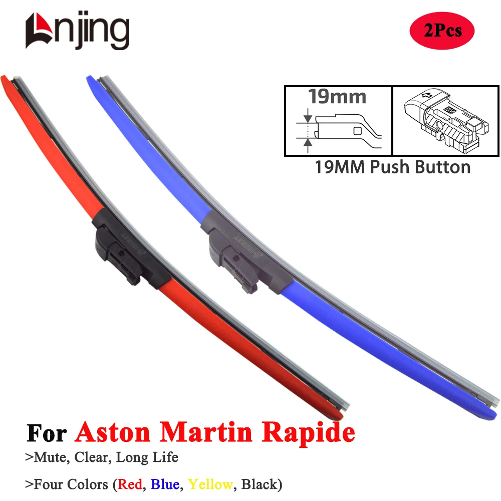 

LNJING Colorful Wiper Blades For Aston Martin Rapide 2010 2012 2015 2018 2019 2020 Model Car Accessories Red Blue Hybrid Wipers