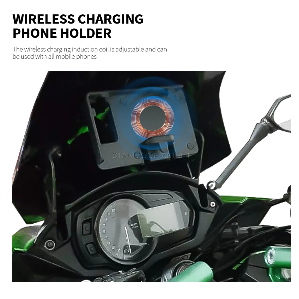 Smart PHONE MOUNT Z 1000 SX For Kawasaki Ninjia Z1000SX 2017 - Motorcycle Support Wireless Charger phone holder Navigation board