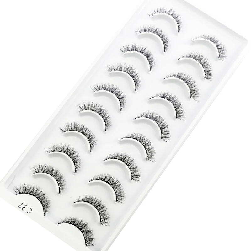 HBZGTLAD 10คู่ขนตาปลอมธรรมชาติปลอมขนตายาวแต่งหน้า3d Mink Eyelashes ตัวต่อขนตา Mink Eyelashes สำหรับความงาม