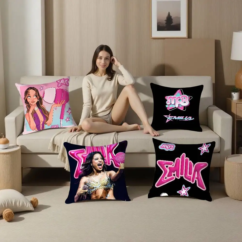 Singer Emilia Mernes mp3 Pillow Case Plush Fabric Soft  Pillowcase Double Sided Print Cushion Cover Household Gifts