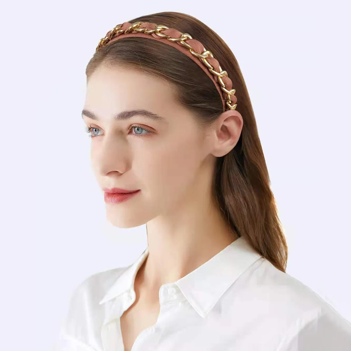 Elegant Baroque Headband Metal Chain Headband Simple Face Wash Headband for Women Headbands for Women