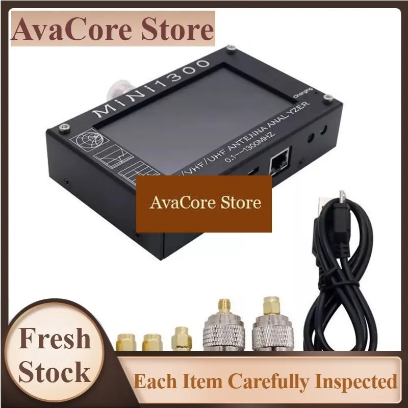 AvaCoreMini1300 0.1‑1300Mhz /VHF/UHF Antenna Analyzer Meter Tester 4.3 Inch LCD Touch Screen SWR Meter For Ham