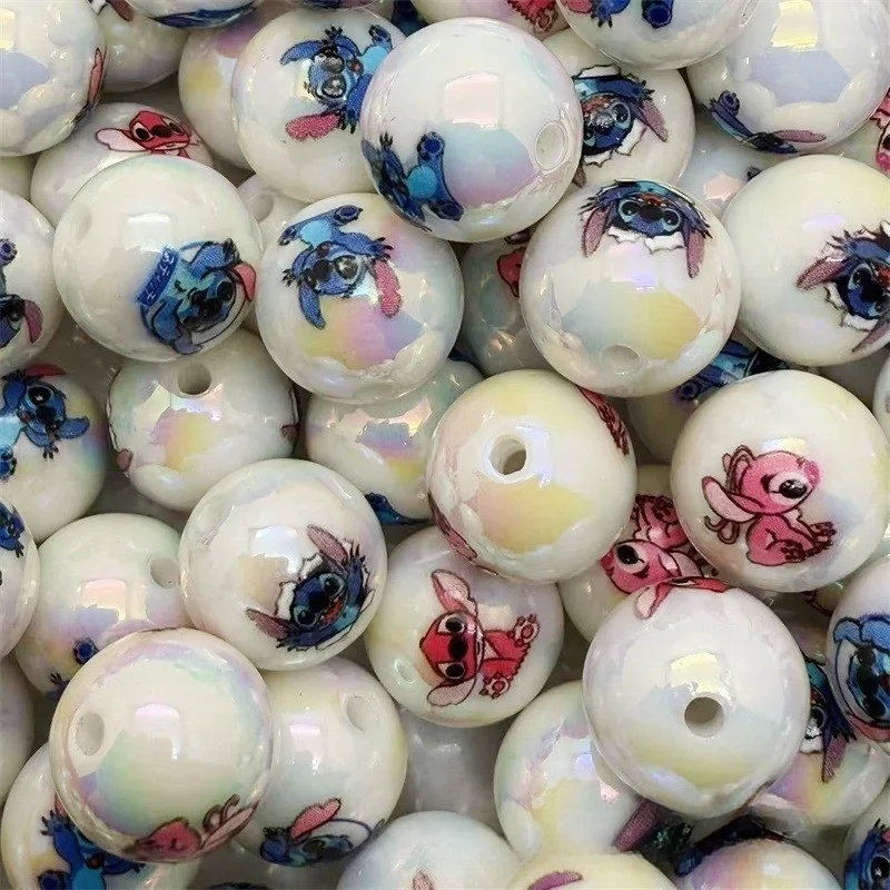 Mixed 10pcs Stitch and Angel round Focal Beads for DIY bracelet necklace anklet pen keychain Accessories