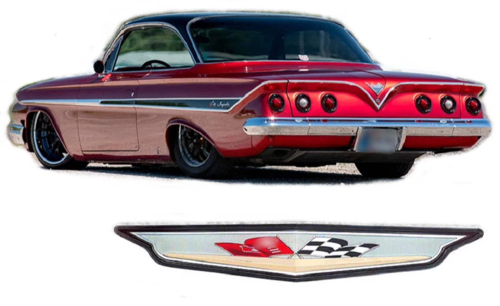 

Прозрачный корпус радиоуправляемого автомобиля из поликарбоната Chevy Impala 1961 г. Ширина (200 мм)