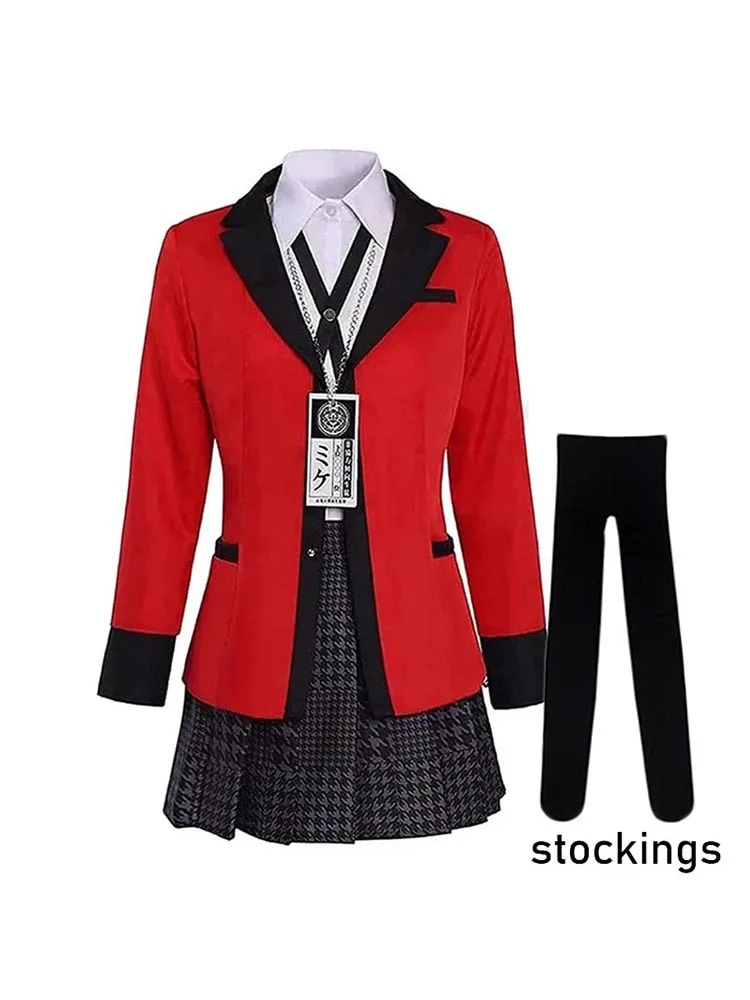 Yumeko Jabami Cosplay Kostuum Schooluniformen Jabami Yumeko Outfits Volledige Set met Kousen Meisje JK Schooluniform Voor Comic Con - afbeelding 2