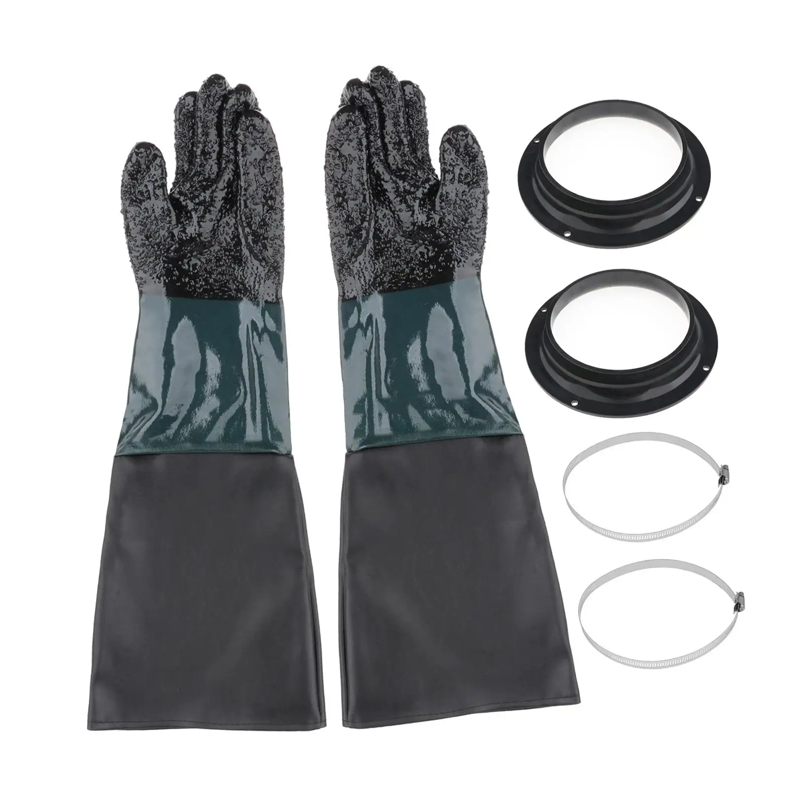 Pairs of Heavy-duty Sandblasting Gloves w/ 2 Glove Holders for