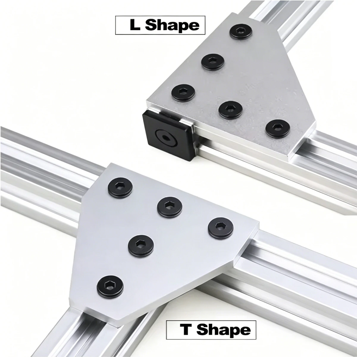 4/10Pcs 5 Holes 90 Degree Joint Board Plate Corner Angle Bracket Connection Joint Strip for 2020 3030 Aluminum Profile