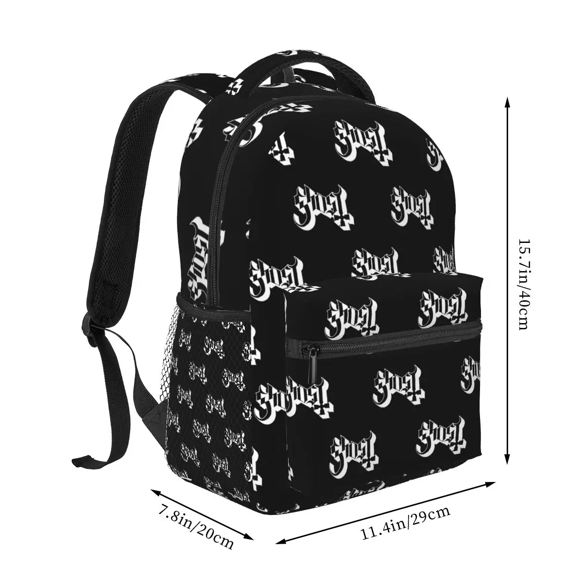 Rock Band Ghost BC Backpacks Boys Girls Bookbag Students School Bags Cartoon Travel Rucksack Shoulder Bag Large Capacity