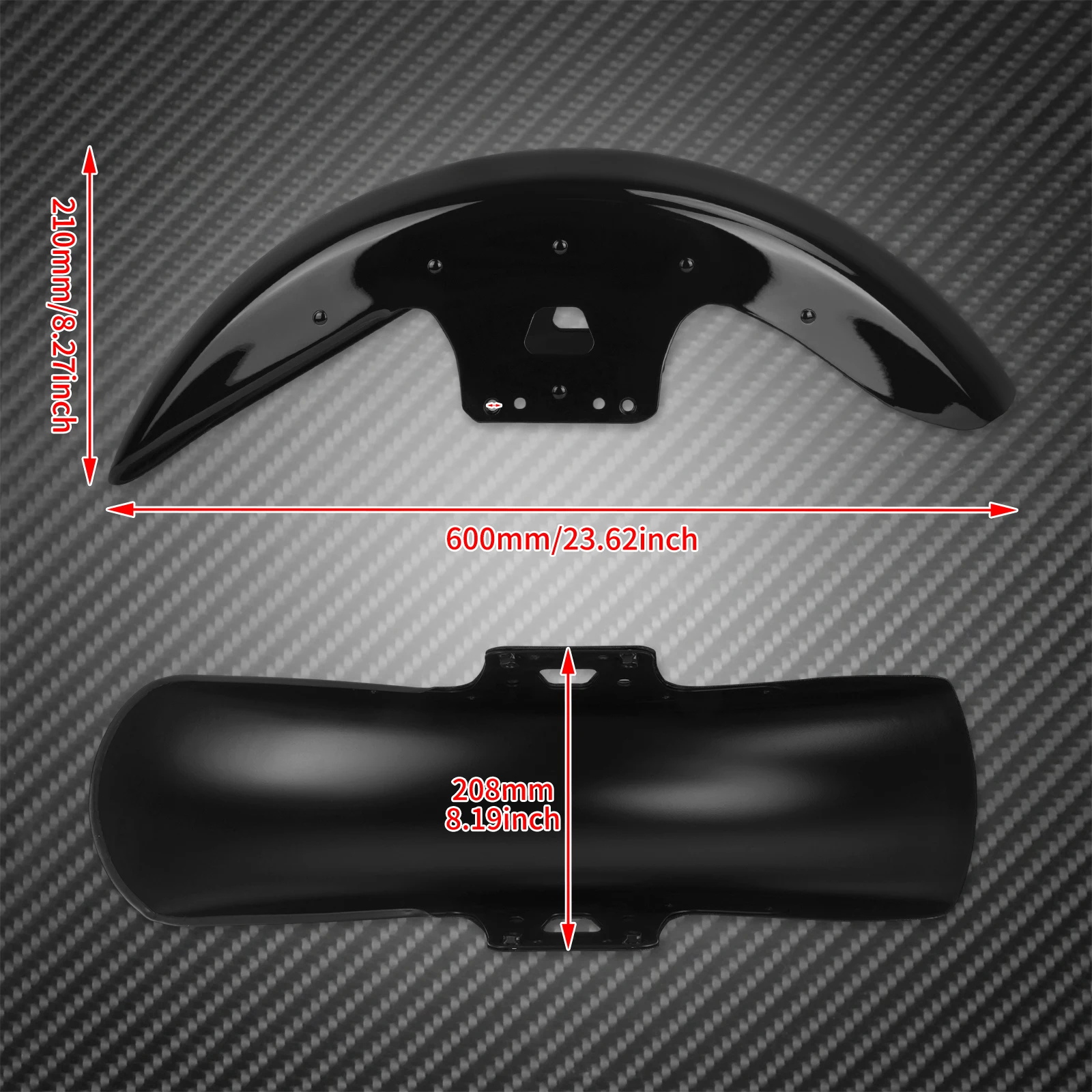 MACTIONS Motorcycle 19" Front Fender Mudguard Cover Iron Wrap Wheels For Harley Touring Road King Electra Street Glide 2014-2023 6