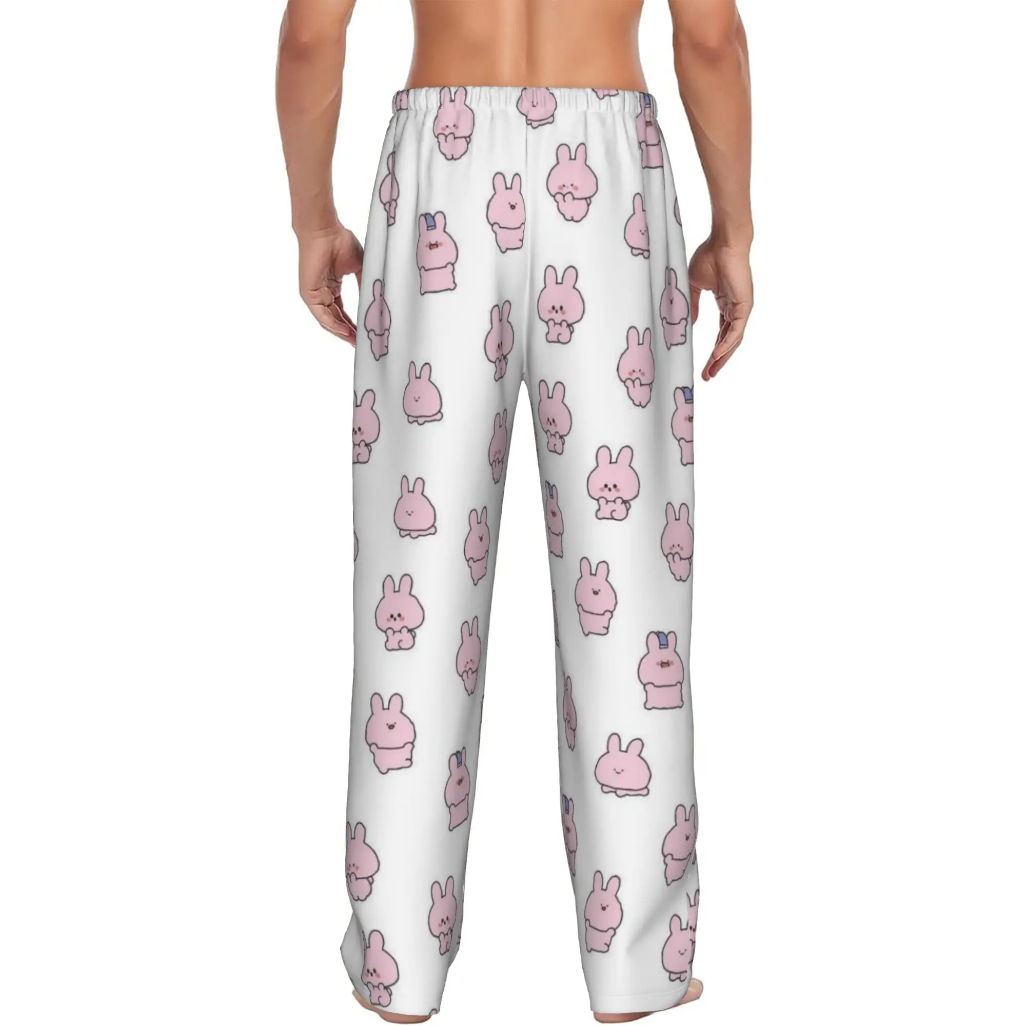 Custom Cartoon A-Asamimichans   Pajama Pants Sleepwear for Men Elastic Waistband  Sleep Lounge Bottoms with Pockets view 3
