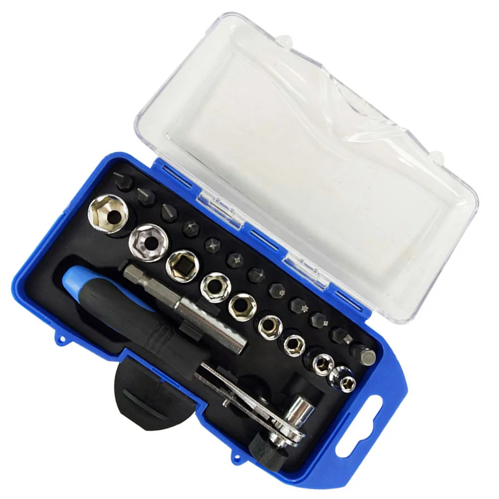 

23Pcs Ratchet Screwdriver Socket Bits Set Premium Material Strong Hardness Emergency Repair Tool Sleeve