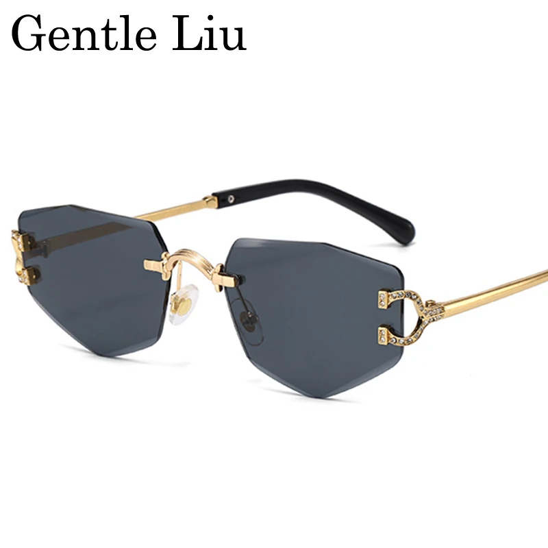 

Fashion Polygon Rimless Sunglasses Men 2025 Luxury Brand Cut Edge Frameless Sun Glasses Photochromic Eyewear Metal Frame Shades