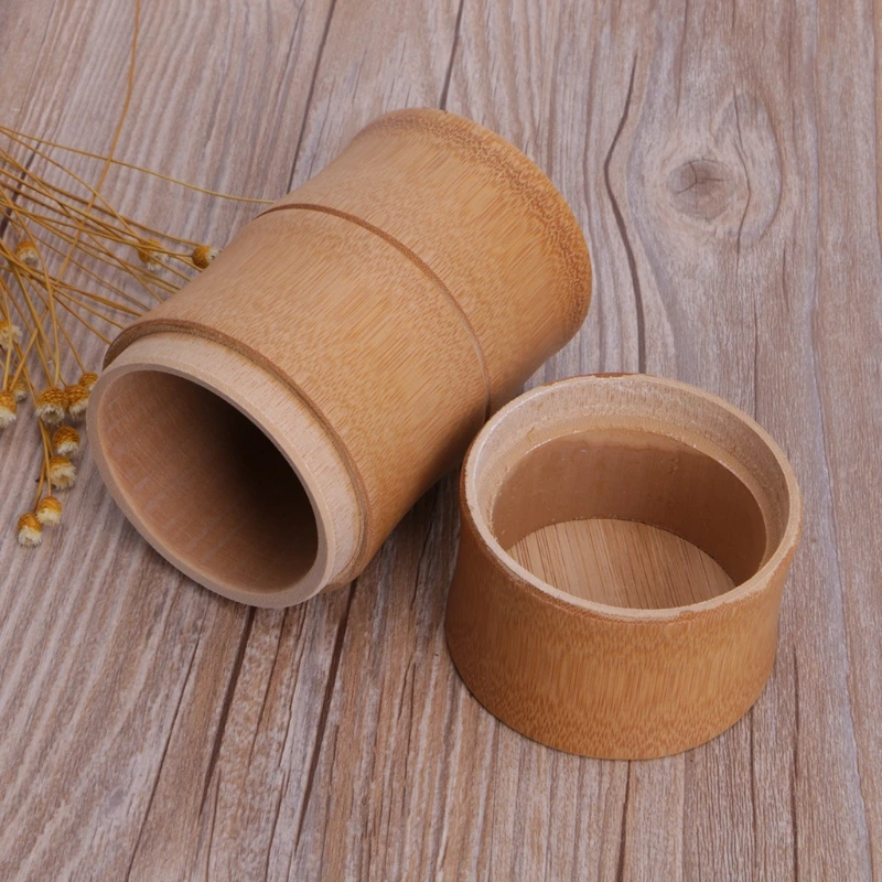 Natural Bamboo Tube Tea Box Airtight Small Container Storage Jar With Lid Dropshipping