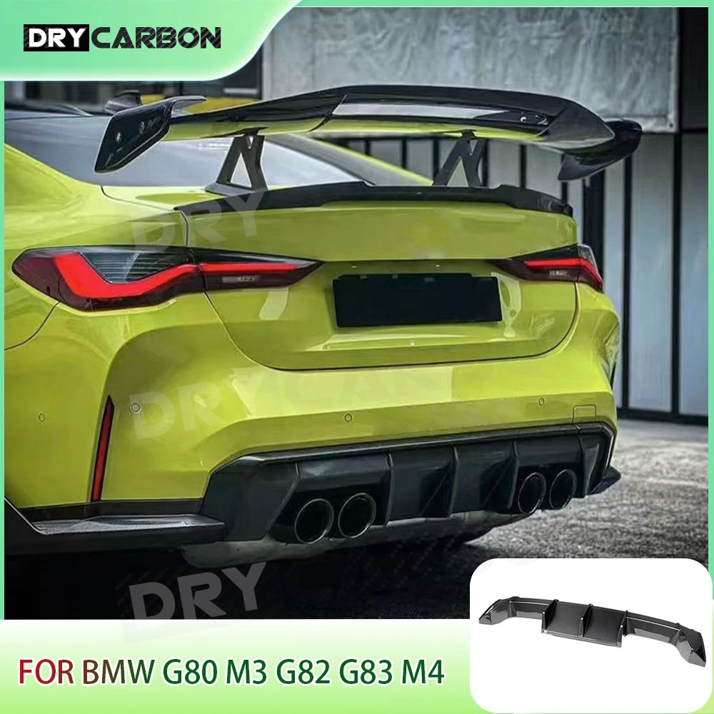 

Dry Carbon Fiber Rear Diffuser Bumper Lip Spoiler for BMW G80 M3 G82 G83 M4 2021+ Bumper Guard Decoration Body Kits ABS Balck