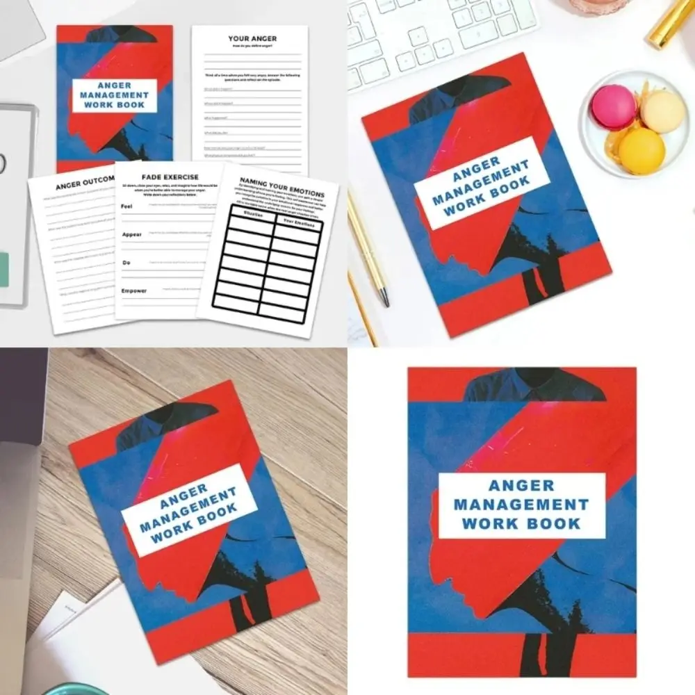 Herramienta de planificación de diario de Control de ira de papel recubierto Control de tu emoción Las hojas de trabajo de gestión de ira Capítulo transparente Práctico
