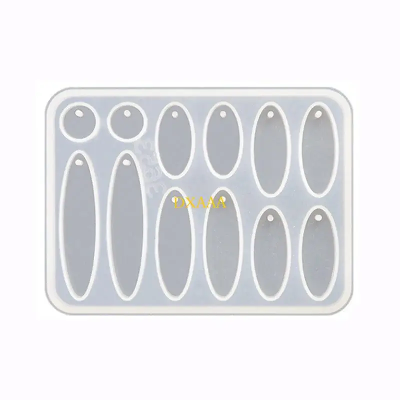 DXAA Multi-Shapes Pendant Moulds Keychain Moulds with Holes Clay Mould Jewelry Tools Silicone Material for DIY Hand-Making
